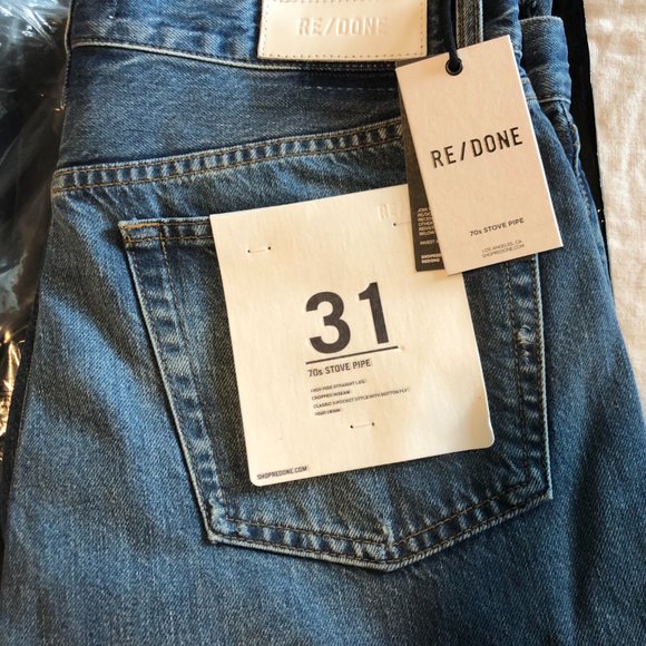 REDONE high rise stove pipe jeans - sz 31 - Picture 5 of 6